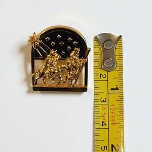 Gold and Black Nativity Brooch
